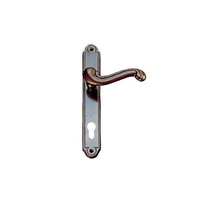 MANIGLIA BAROCCO CON PLACCA IN OTTONE FORO YALE