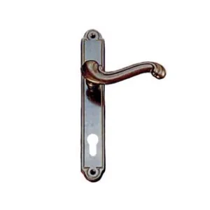 MANIGLIA BAROCCO CON PLACCA IN OTTONE FORO YALE