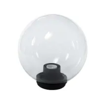 GLOBO INCOLORE CON BASE E PORTALAMPADE