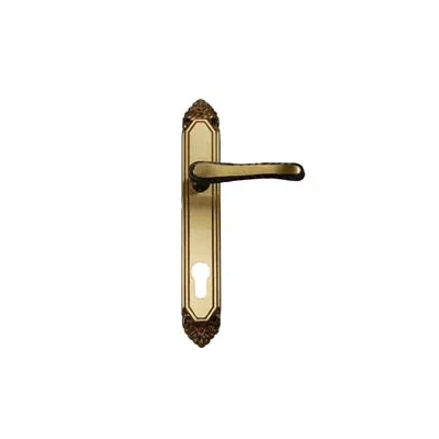 MANIGLIA LAVINIA CON PLACCA IN OTTONE FORO YALE