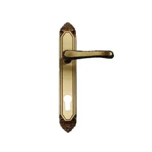 MANIGLIA LAVINIA CON PLACCA IN OTTONE FORO YALE