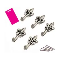 GANCI PER QUADRI GIGLIO ARGENTO MM.33 IN BLISTER