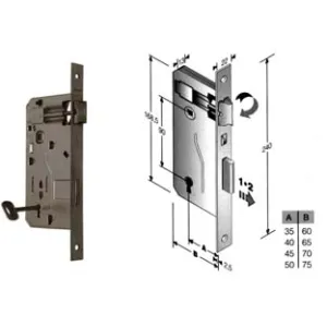 SERRATURA A BUSSOLA PATENT INFILARE BORDO QUADRO FERRO LUCIDO