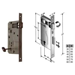 SERRATURA A BUSSOLA PATENT DA INFILARE BORDO QUADRO BRONZATO