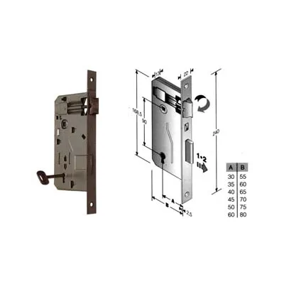 SERRATURA A BUSSOLA PATENT DA INFILARE BORDO QUADRO BRONZATO