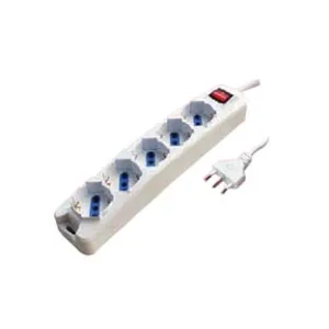 MULTIPRESA 5 POSTI CON SCHUKO E CON INTERRUTTORE