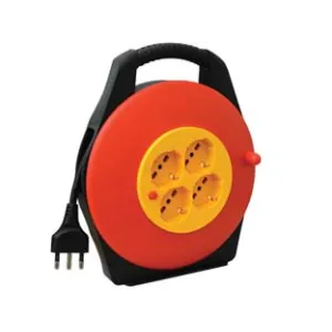 AVVOLGICAVO ELETTRICO 4 PRESE SCHUKO BIPASSO MT.10