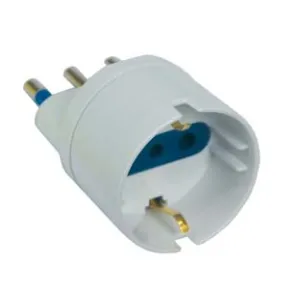 ADATTATORE 2P+T CON PRESA SCHUKO BIANCA