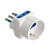 ADATTATORE TRIPLO 2P+T CON SCHUKO BIANCO