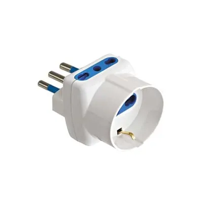 ADATTATORE TRIPLO 2P+T CON SCHUKO BIANCO