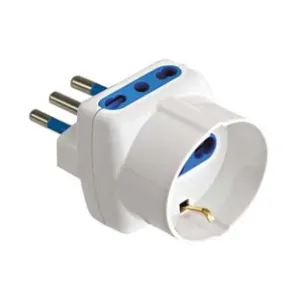 ADATTATORE TRIPLO 2P+T CON SCHUKO BIANCO