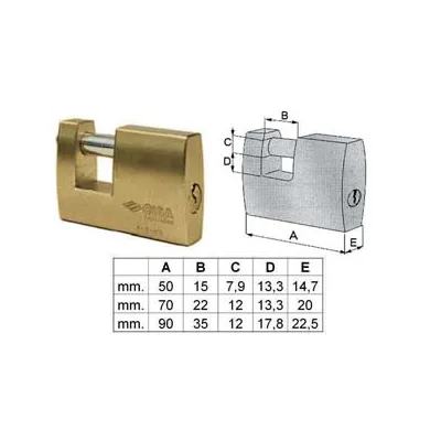 LUCCHETTO LOGO RETTANGOLARE IN OTTONE 21610