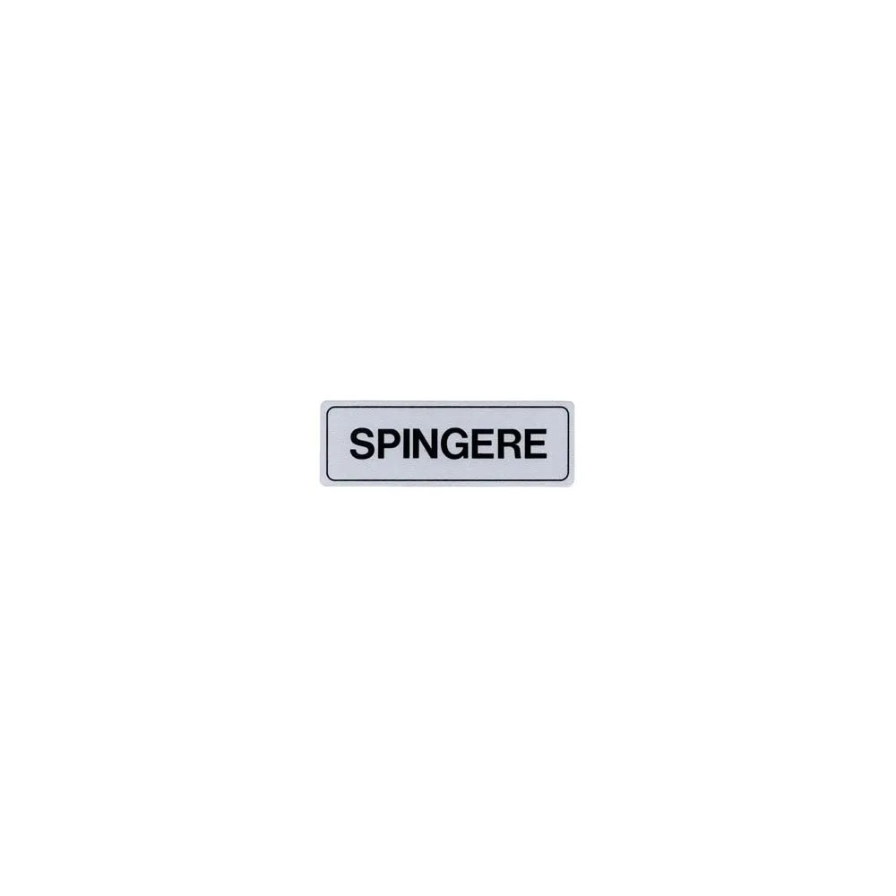 TARGHETTA ADESIVA "SPINGERE"