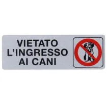 TARGHETTA ADESIVA "VIETATO L’INGRESSO AI CANI"
