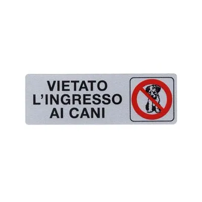 TARGHETTA ADESIVA "VIETATO L’INGRESSO AI CANI"