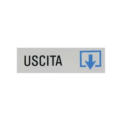 TARGHETTA ADESIVA "USCITA" (FRECCIA IN GIU')