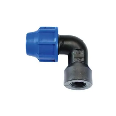 RACCORDO A COMPRESSIONE GOMITO 90° FEMMINA PN16