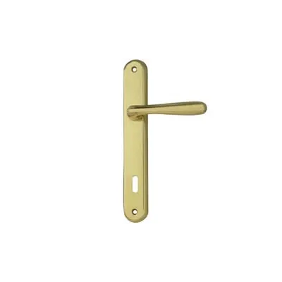 MANIGLIA GOCCIA CON PLACCA IN ZAMA FINITURA OTTONE LUCIDO