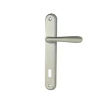 MANIGLIA GOCCIA CON PLACCA IN ZAMA FINITURA OTTONE CROMO SATINATO