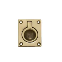 MANIGLIE PER MOBILI QUADRE TIPO MARINA A INCASSO CON ANELLO IN OTTONE