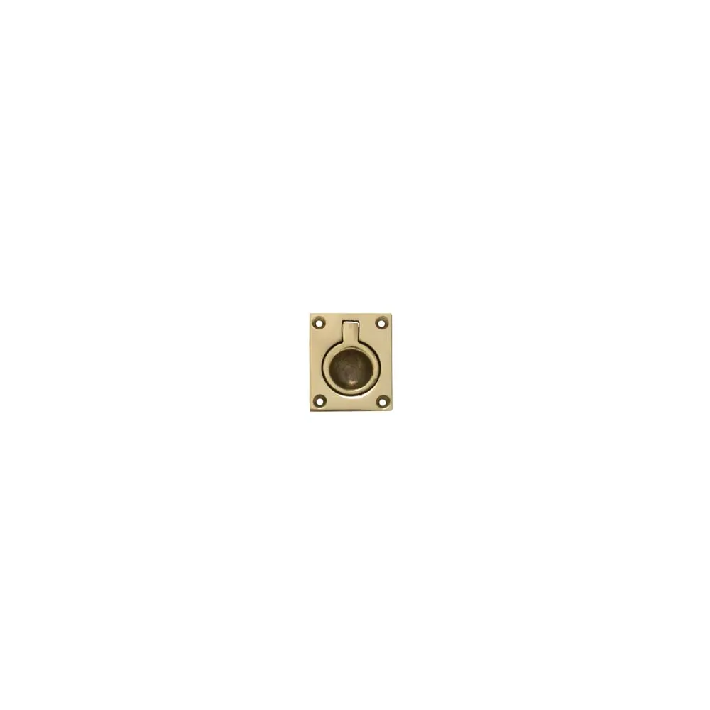 MANIGLIE PER MOBILI QUADRE TIPO MARINA A INCASSO CON ANELLO IN OTTONE