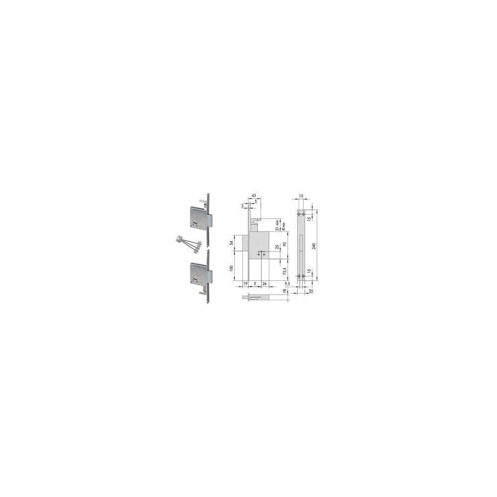 SERRATURE ACCOPPIATE DA INFILARE DOPPIA MAPPA 57230
