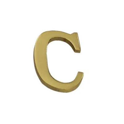 LETTERA ALFABETO "C" IN OTTONE LUCIDO