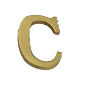 LETTERA ALFABETO "C" IN OTTONE LUCIDO
