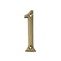 NUMERO CIVICO "1" INGLESE IN OTTONE LUCIDO