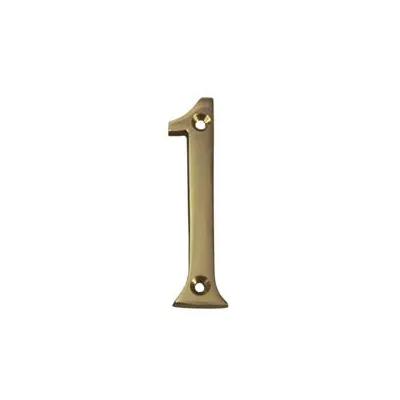 NUMERO CIVICO "1" INGLESE IN OTTONE LUCIDO