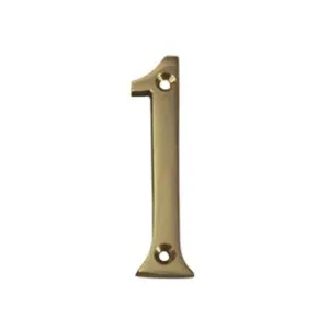 NUMERO CIVICO "1" INGLESE IN OTTONE LUCIDO