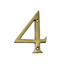 NUMERO CIVICO "4" INGLESE IN OTTONE LUCIDO