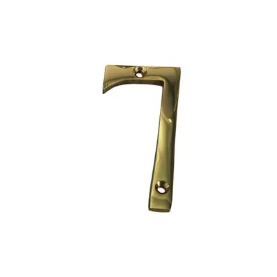 NUMERO CIVICO "7" INGLESE IN OTTONE LUCIDO