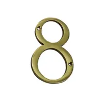 NUMERO CIVICO "8" INGLESE IN OTTONE LUCIDO
