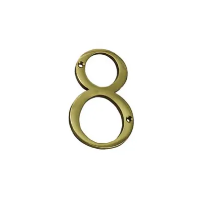 NUMERO CIVICO "8" INGLESE IN OTTONE LUCIDO