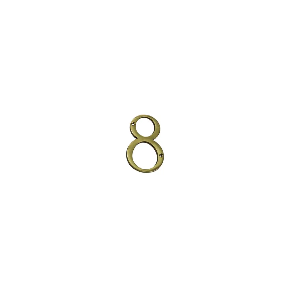 NUMERO CIVICO "8" INGLESE IN OTTONE LUCIDO
