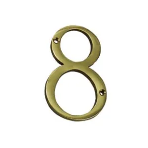 NUMERO CIVICO "8" INGLESE IN OTTONE LUCIDO