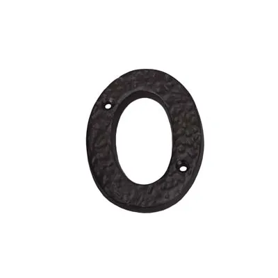 NUMERO CIVICO "0" IN FERRO NERO OPACO