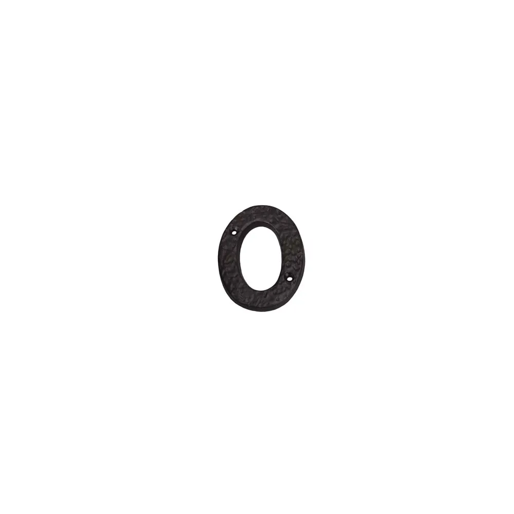 NUMERO CIVICO "0" IN FERRO NERO OPACO