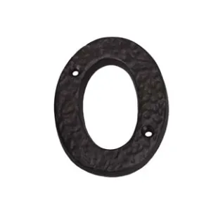 NUMERO CIVICO "0" IN FERRO NERO OPACO