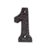 NUMERO CIVICO "1" IN FERRO NERO OPACO