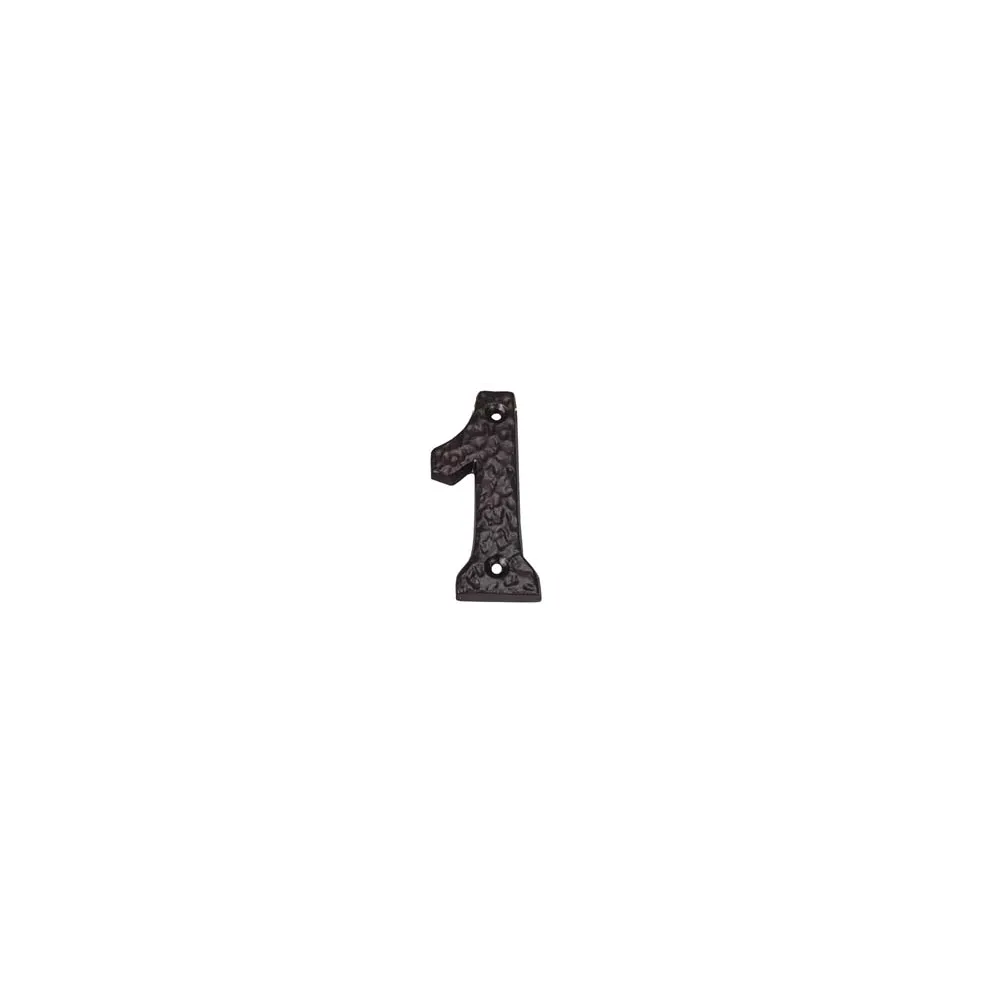 NUMERO CIVICO "1" IN FERRO NERO OPACO