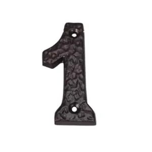 NUMERO CIVICO "1" IN FERRO NERO OPACO