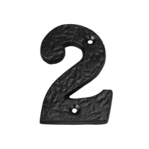 NUMERO CIVICO "2" IN FERRO NERO OPACO