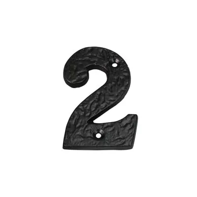 NUMERO CIVICO "2" IN FERRO NERO OPACO