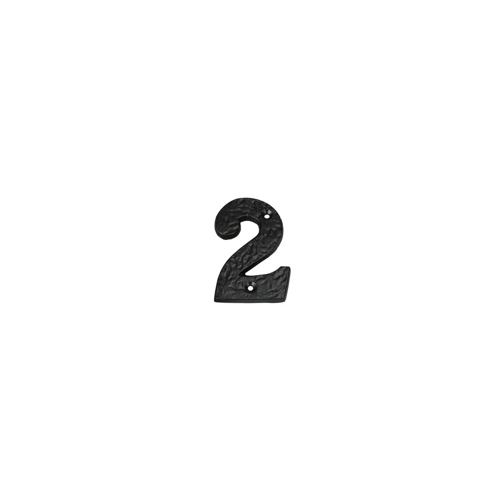 NUMERO CIVICO "2" IN FERRO NERO OPACO