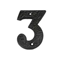 NUMERO CIVICO "3" IN FERRO NERO OPACO