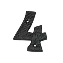 NUMERO CIVICO "4" IN FERRO NERO OPACO