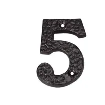 NUMERO CIVICO "5" IN FERRO NERO OPACO