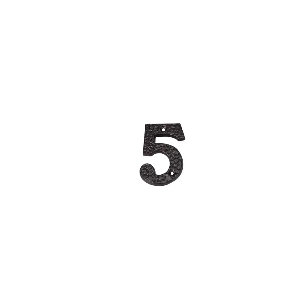 NUMERO CIVICO "5" IN FERRO NERO OPACO